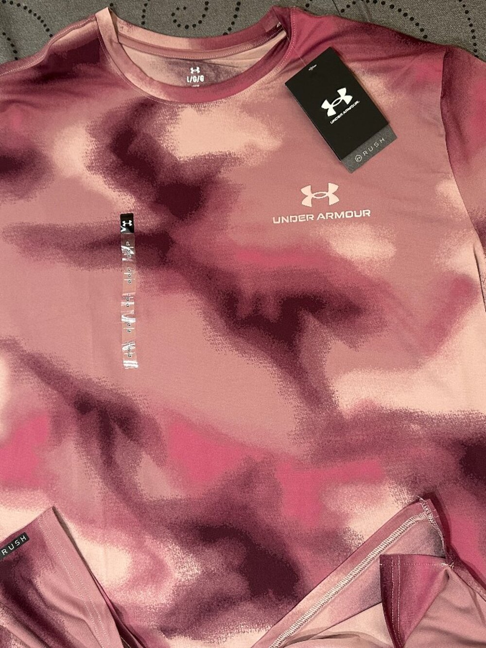 UNDER ARMOUR RUSH VANISH ENERGY FISHING PINK'S MARRON SHIRT 2XL XL OR L MEN $45